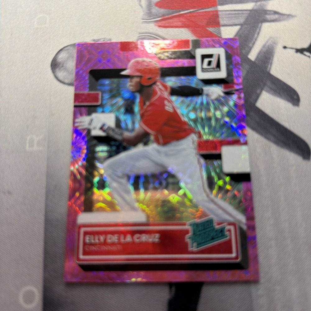 2022 Panini Donruss - Rated Prospect Elly De La Cruz #RP-6 Pink Fireworks (RC)